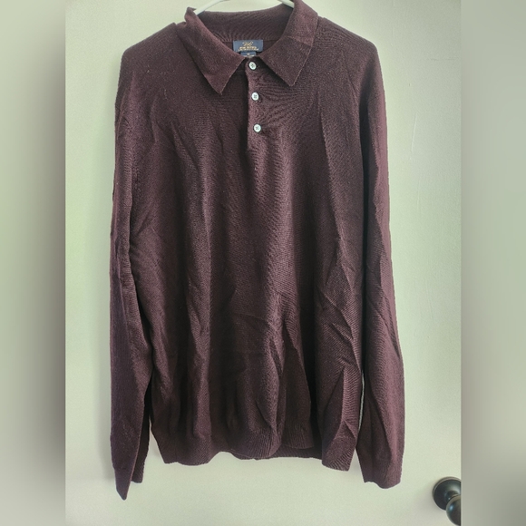Brooks Brothers 100% Merino Wool Collared Sweater Sz XL - Picture 1 of 4